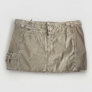 Guess Cargo Mini Skirt Womens 29 Army Green Micro Mini Y2K Military Festival